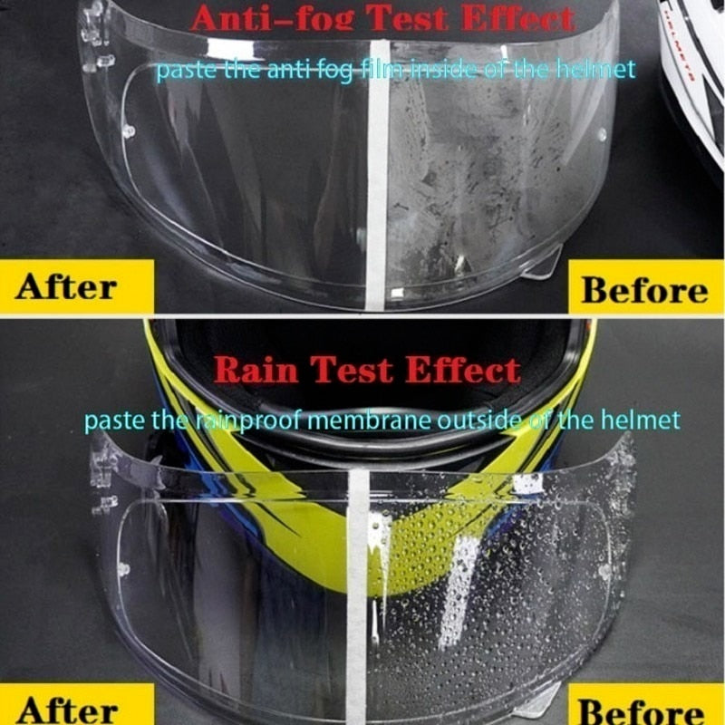 3 Styles Clear Helmet Anti-Fog Rainproof Film for Motorcycle Helmet Lens Fog Resistant Sticker Safety Driving Helmet Accessories